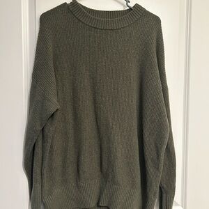 Old Navy Olive Green Ribbed Crewneck Sweater